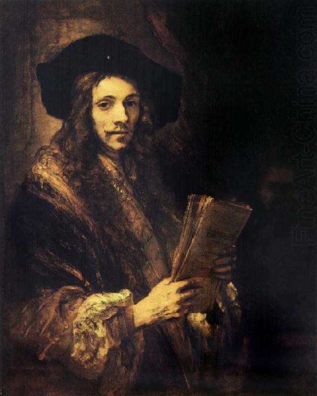 Rembrandt van rijn Portrait of a young madn holding a book china oil painting image